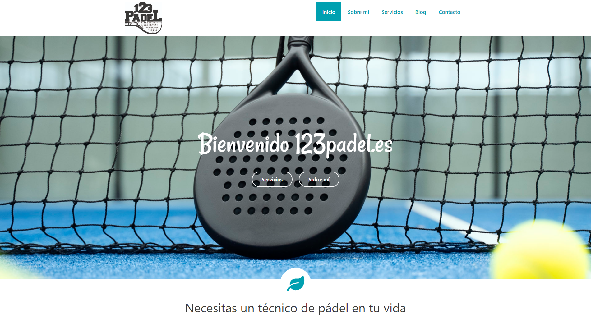 Página web para técnicos de pádel y técnicos de tenis